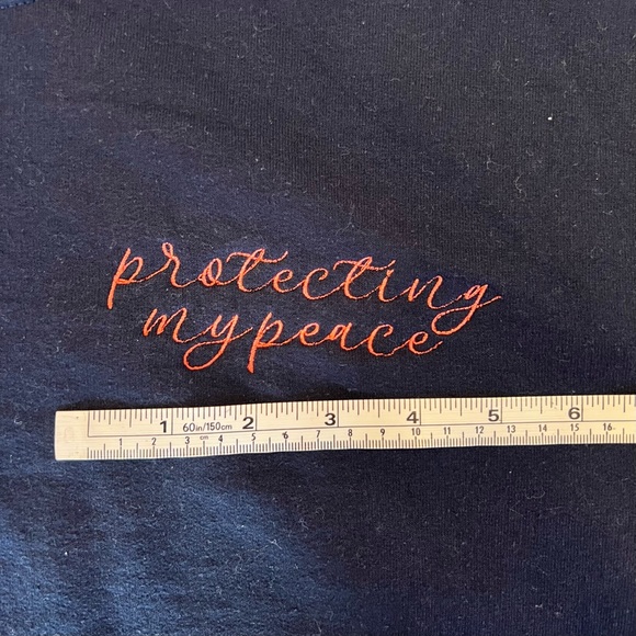 Gildan Protecting My Peace Blue Crewneck Sweatshirt - Picture 7 of 9